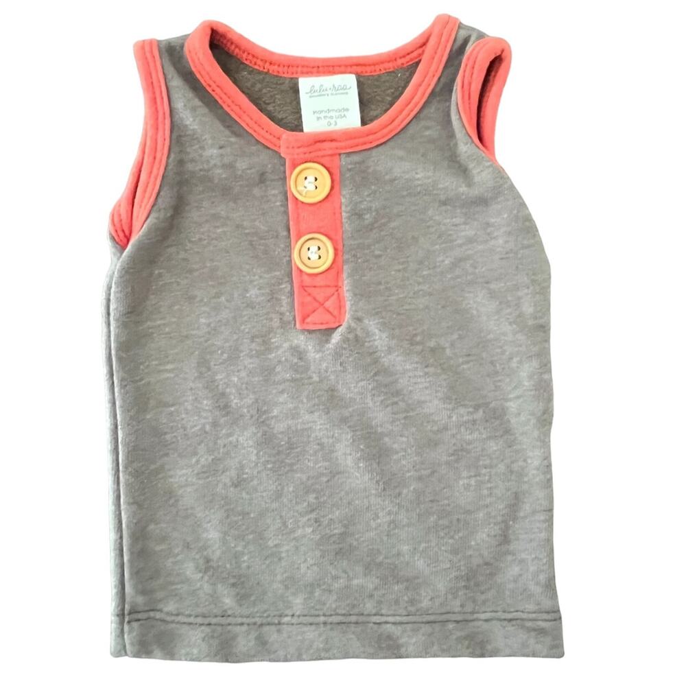 Lulu + Roo NWOT Gray Button Tank. 0-3 Months